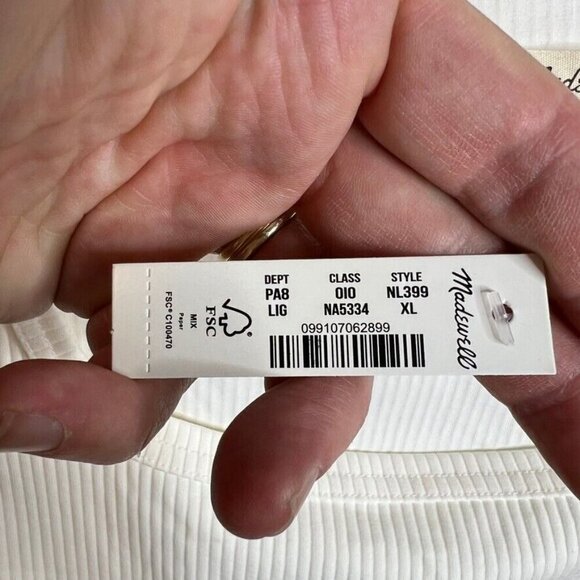 Madewell Square Neck Crop Tee in Sleekhold Lighthouse Size XL NL399 - Picture 5 of 7